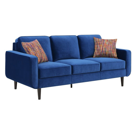 Wallace & Bay - Holland Bold Blue 81in Sofa with Velvet Upholstery, Wood Legs, And Track Arms - U510409 veiw 1