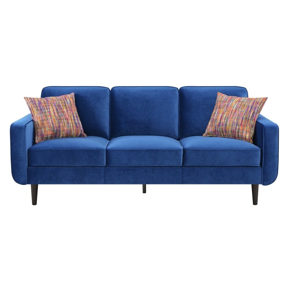 Wallace & Bay - Holland Bold Blue 81in Sofa with Velvet Upholstery, Wood Legs, And Track Arms - U510409 veiw 2
