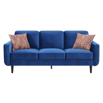 Wallace & Bay - Holland Bold Blue 81in Sofa with Velvet Upholstery, Wood Legs, And Track Arms - U510409 veiw 2