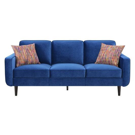 Wallace & Bay - Holland Bold Blue 81in Sofa with Velvet Upholstery, Wood Legs, And Track Arms - U510409 veiw 2
