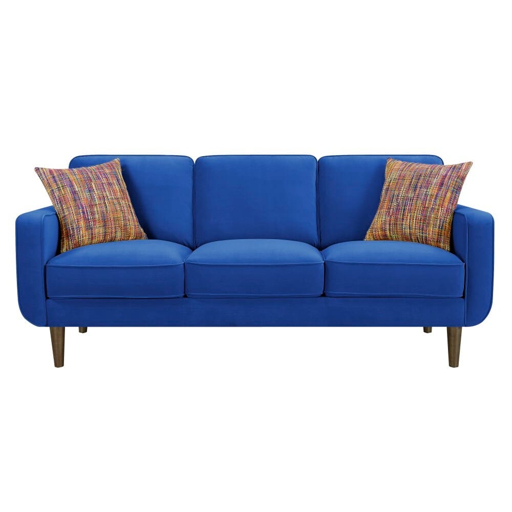 Wallace & Bay - Holland Bold Blue 81in Sofa with Velvet Upholstery, Wood Legs, And Track Arms - U510409 veiw 3