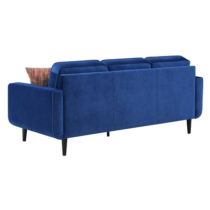 Wallace & Bay - Holland Bold Blue 81in Sofa with Velvet Upholstery, Wood Legs, And Track Arms - U510409 veiw 4