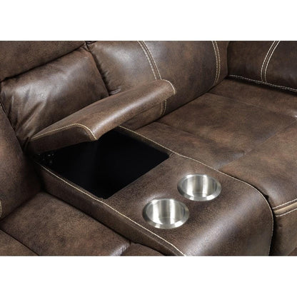 Wallace & Bay - Hooper Dark Brown Reclining Loveseat with Dual Recliners, Hidden Storage, And USB Charging Station - U510474 veiw 3