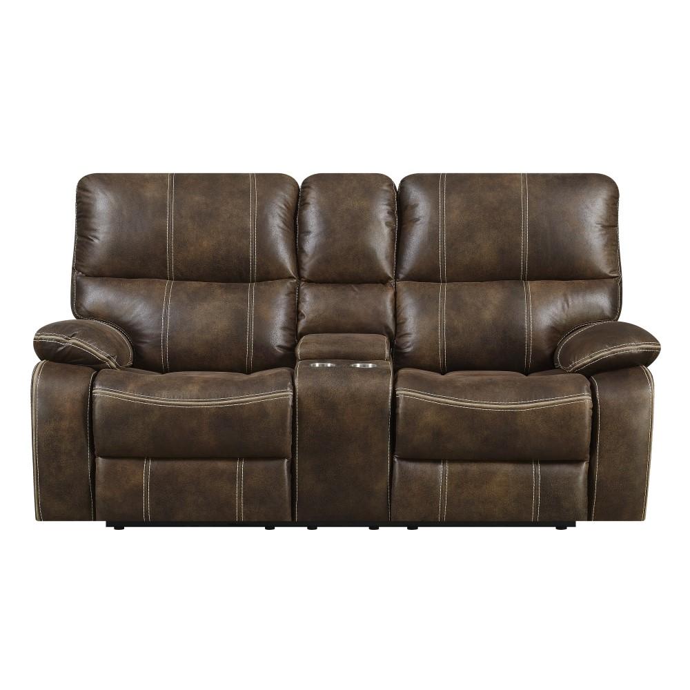 Wallace & Bay - Hooper Dark Brown Reclining Loveseat with Dual Recliners, Hidden Storage, And USB Charging Station - U510474 veiw 4