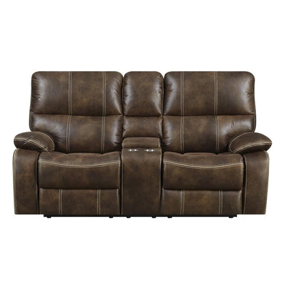 Wallace & Bay - Hooper Dark Brown Reclining Loveseat with Dual Recliners, Hidden Storage, And USB Charging Station - U510474 veiw 4