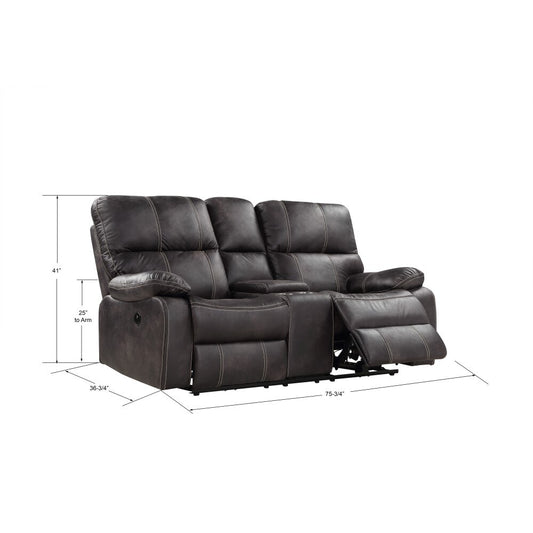 Wallace & Bay - Hooper Dark Gray Reclining Loveseat with Dual Recliners, Hidden Storage, And USB Charging Station - U510473 veiw 2