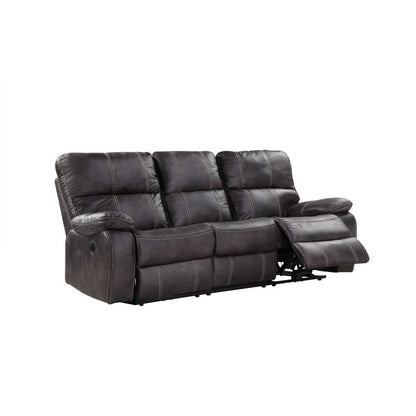 Wallace & Bay - Hooper Dark Gray 85in Reclining Sofa with Dual Recliners, Microsuede Upholstery, And USB Charging Station - U510471 veiw 1