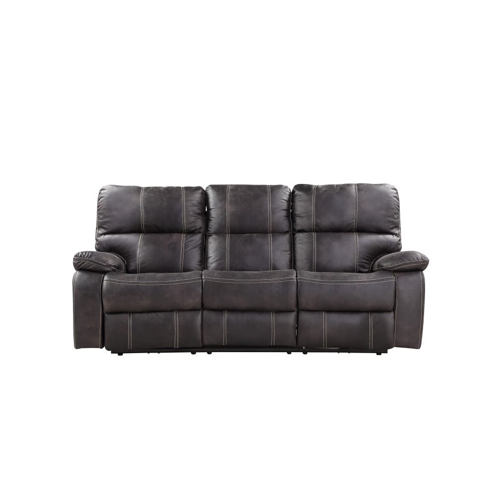 Wallace & Bay - Hooper Dark Gray 85in Reclining Sofa with Dual Recliners, Microsuede Upholstery, And USB Charging Station - U510471 veiw 4