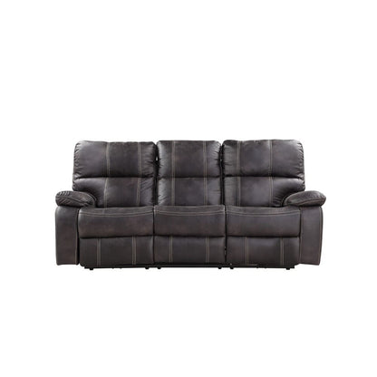 Wallace & Bay - Hooper Dark Gray 85in Reclining Sofa with Dual Recliners, Microsuede Upholstery, And USB Charging Station - U510471 veiw 4