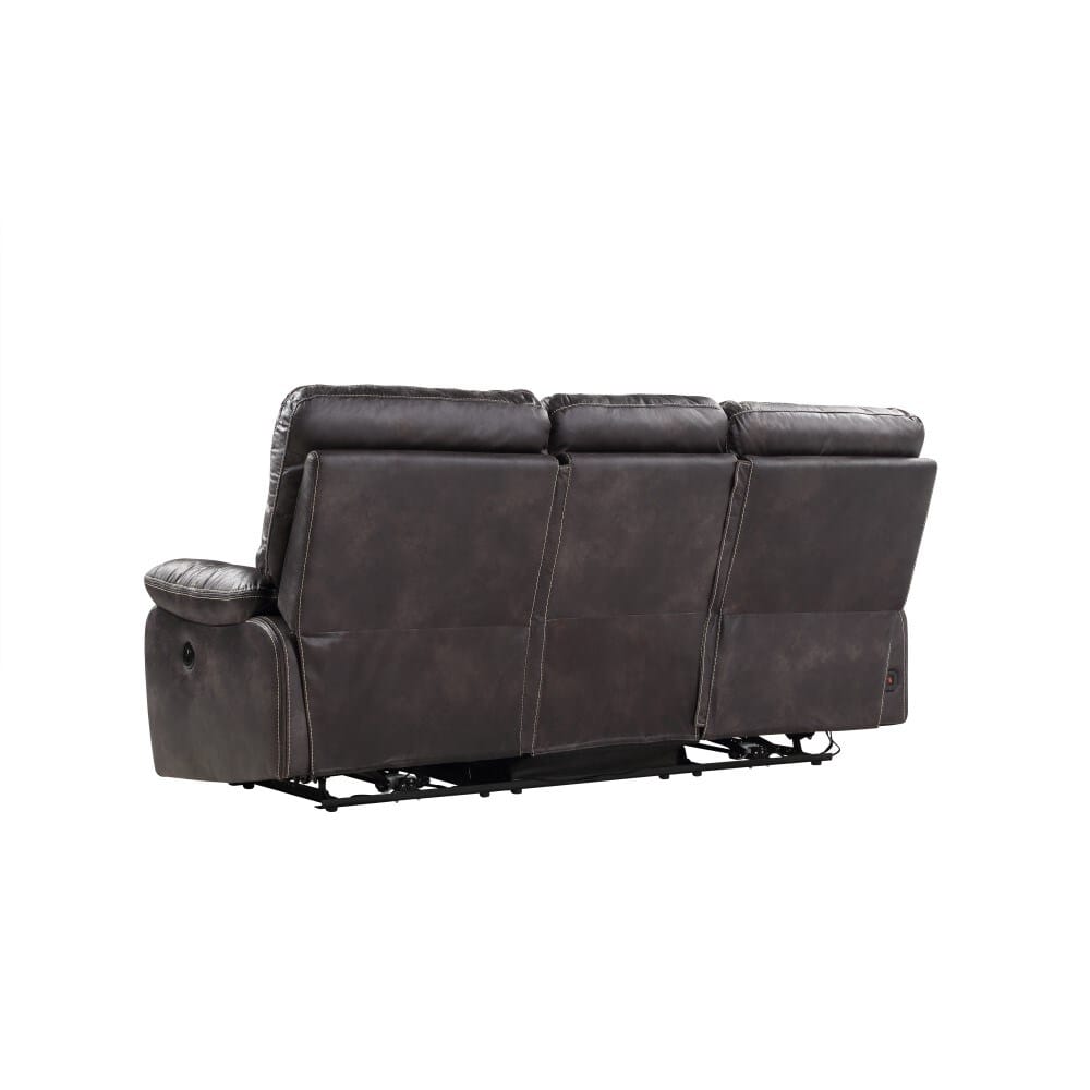 Wallace & Bay - Hooper Dark Gray 85in Reclining Sofa with Dual Recliners, Microsuede Upholstery, And USB Charging Station - U510471 veiw 5
