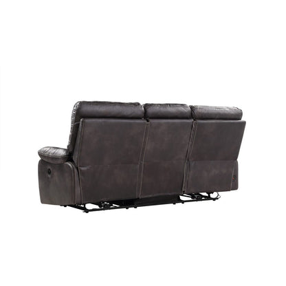 Wallace & Bay - Hooper Dark Gray 85in Reclining Sofa with Dual Recliners, Microsuede Upholstery, And USB Charging Station - U510471 veiw 5