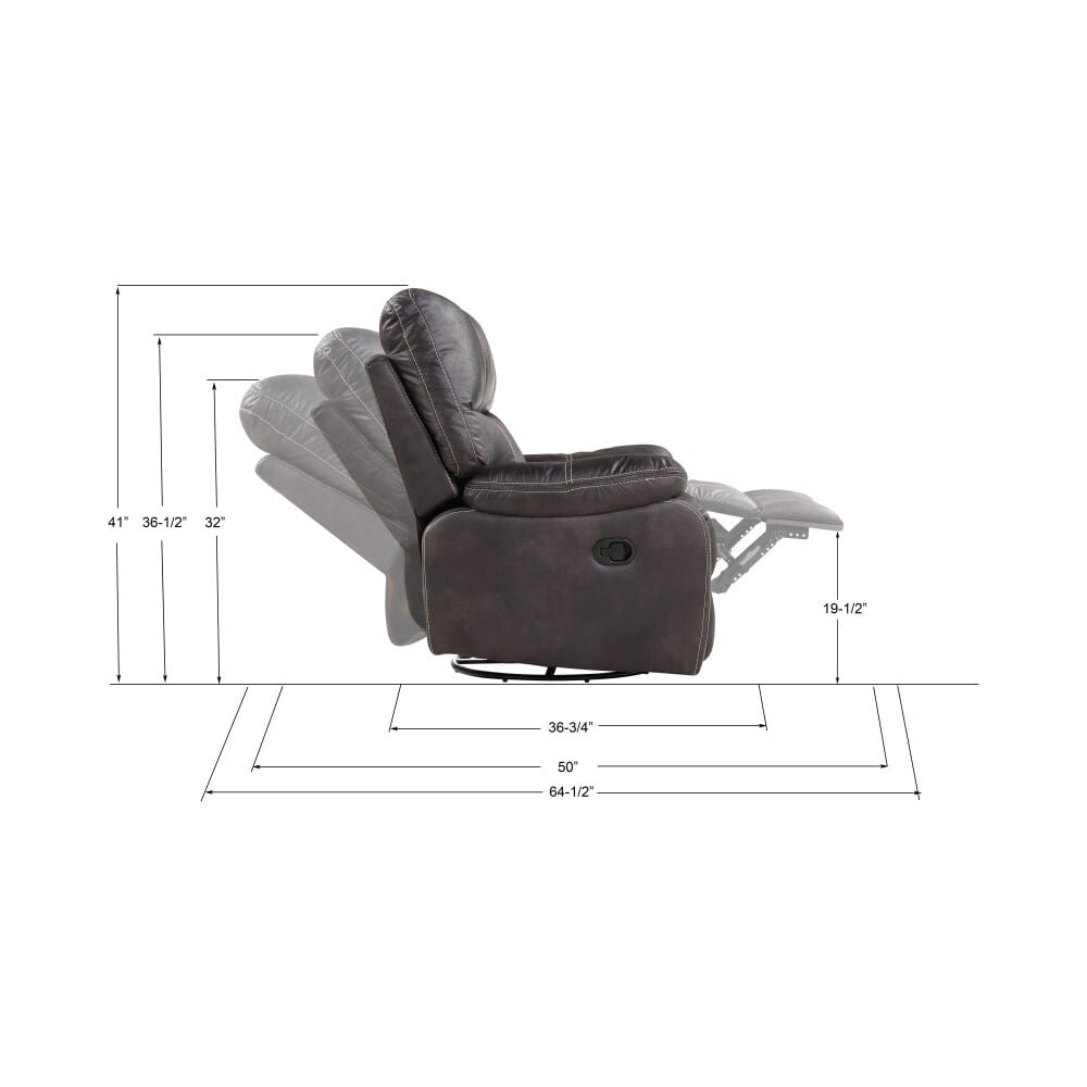 Wallace & Bay - Hooper Dark Gray Swivel Reclining Glider with Swivel, Glide, And Recline Motion - U510469 veiw 3