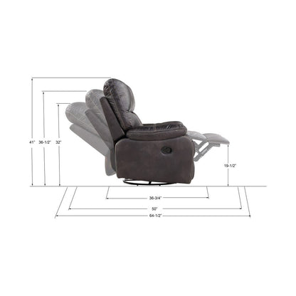 Wallace & Bay - Hooper Dark Gray Swivel Reclining Glider with Swivel, Glide, And Recline Motion - U510469 veiw 3