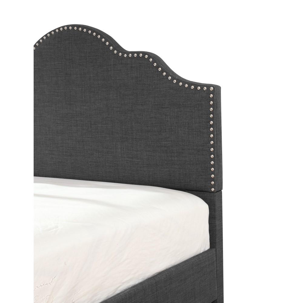 Wallace & Bay - Kirby Cockatoo Gray Cal King Upholstered Bed with Nailhead, Padded Headboard, And Platform-Style Base - B510043 veiw 4