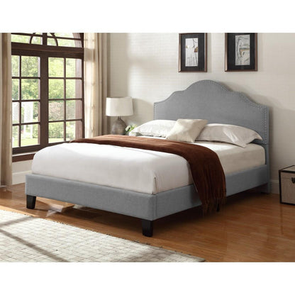 Wallace & Bay - Kirby Dove Gray Cal King Upholstered Bed with Nailhead, Padded Headboard, And Platform-Style Base - B510042 veiw 3