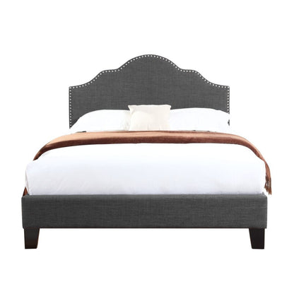 Wallace & Bay - Kirby Cockatoo Gray Full Upholstered Bed with Nailhead, Padded Headboard, And Platform-Style Base - B510037 veiw 8