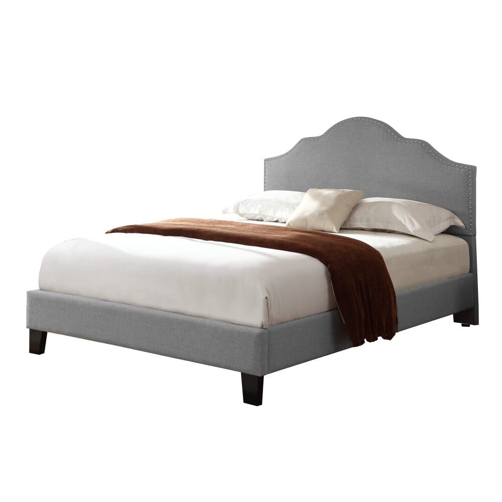 Wallace & Bay - Kirby Dove Gray Queen Upholstered Bed with Nailhead, Padded Headboard, And Platform-Style Base - B510038 veiw 8