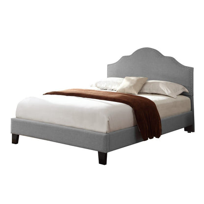 Wallace & Bay - Kirby Dove Gray Queen Upholstered Bed with Nailhead, Padded Headboard, And Platform-Style Base - B510038 veiw 8