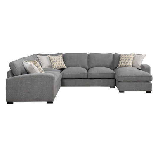 Wallace & Bay - Odonnell Textured Dawn Sectional, with Pillows, Ultra-Soft Fabric And Block Legs - U510420 veiw 1
