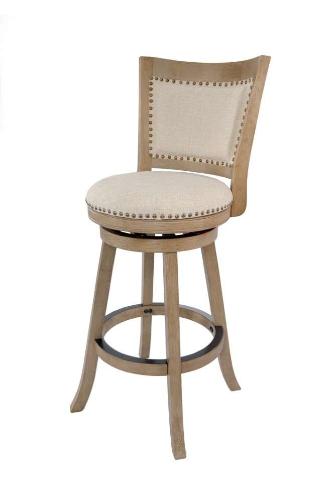 Boraam - 29in Melrose Barstool in Driftwood Gray Wire-Brush And Ivory - 76529 veiw 1