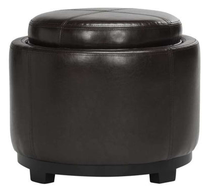 Safavieh - Chelsea Round Tray Ottoman - Brown - HUD8232A veiw 2