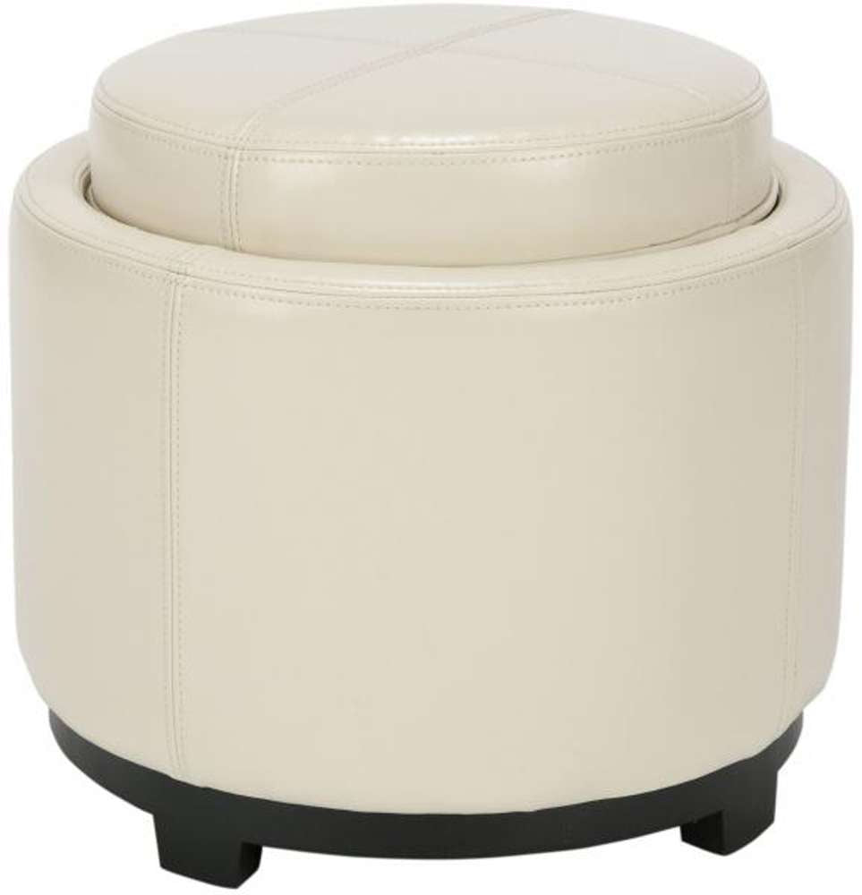 Safavieh - Chelsea Round Tray Ottoman - Flat Cream - HUD8232D veiw 1