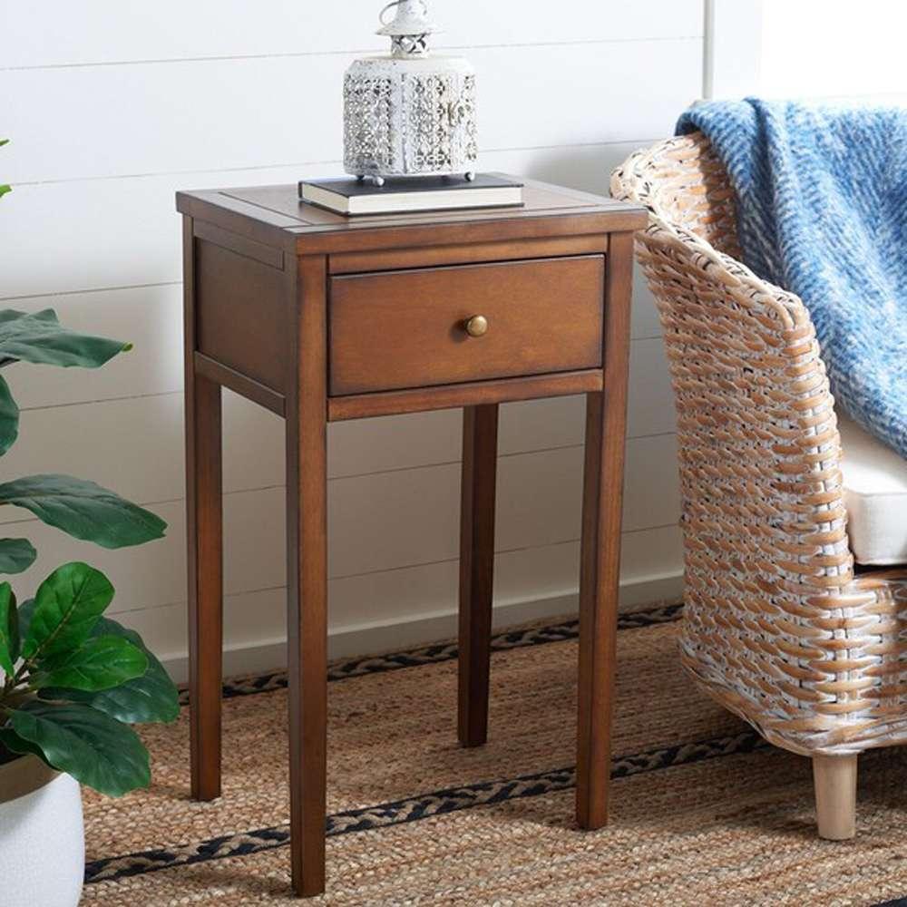 Safavieh - Abel Night Stand W/Storage Drw - Brown - AMH6626F veiw 2
