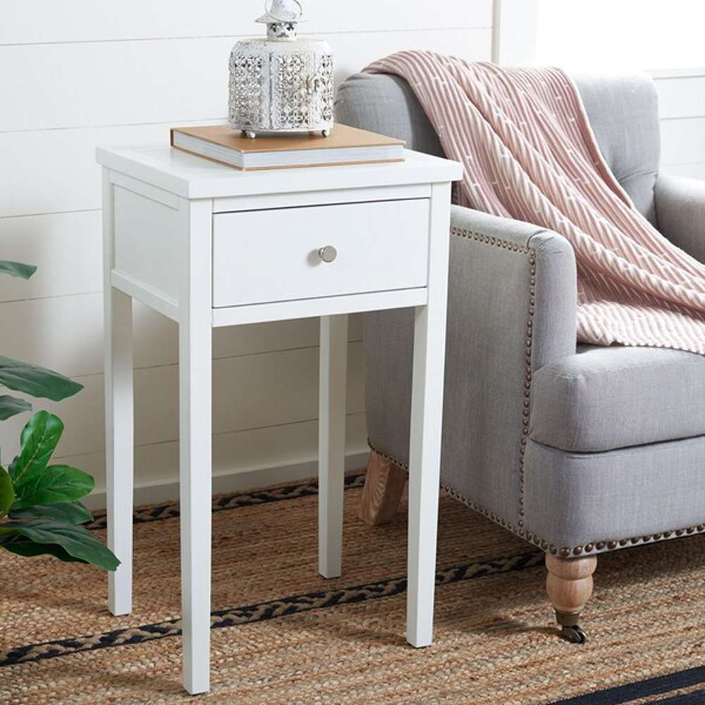 Safavieh - Abel Night Stand W/Storage Drw - White - AMH6626E veiw 2
