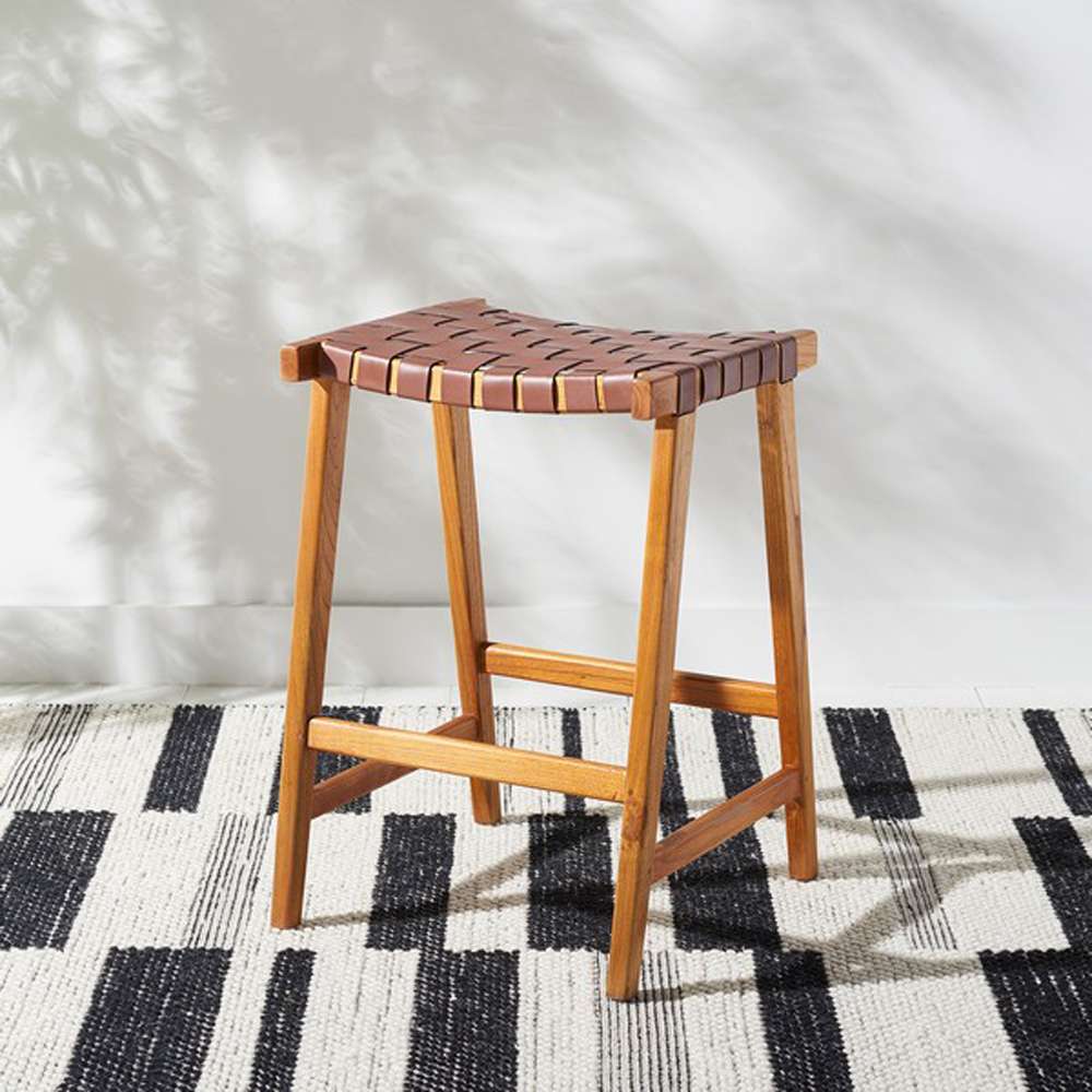 Safavieh - Abreu Rectangle Counter Stool - Cognac - Natural - BST1013F veiw 2