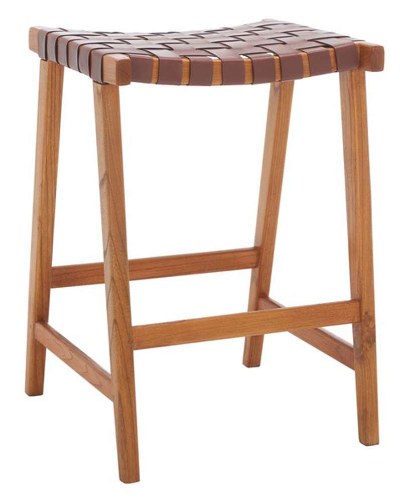 Safavieh - Abreu Rectangle Counter Stool - Cognac - Natural - BST1013F veiw 3