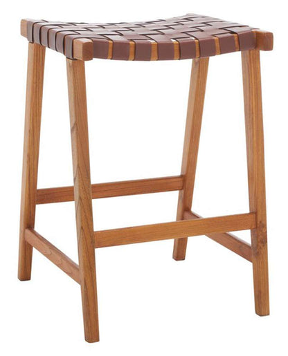 Safavieh - Abreu Rectangle Counter Stool - Cognac - Natural - BST1013F veiw 3