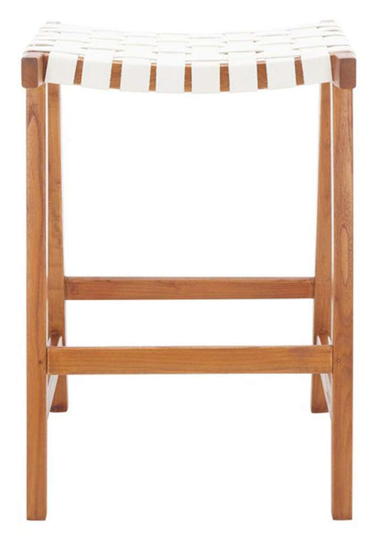 Safavieh - Abreu Rectangle Counter Stool - White - Natural - BST1013D veiw 1