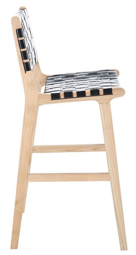 Safavieh - Adah Leather Bar Stool - Black - Natural - BST1014C veiw 3