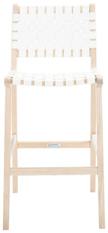 Safavieh - Adah Leather Bar Stool - White - Natural - BST1014B veiw 1