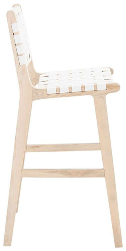 Safavieh - Adah Leather Bar Stool - White - Natural - BST1014B veiw 3