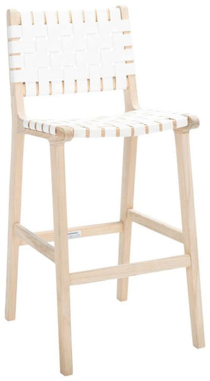 Safavieh - Adah Leather Bar Stool - White - Natural - BST1014B veiw 4