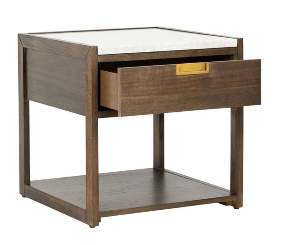 Safavieh - Adeline 1 Drawer Nightstand - Dark Chocolate - SFV7202A veiw 3