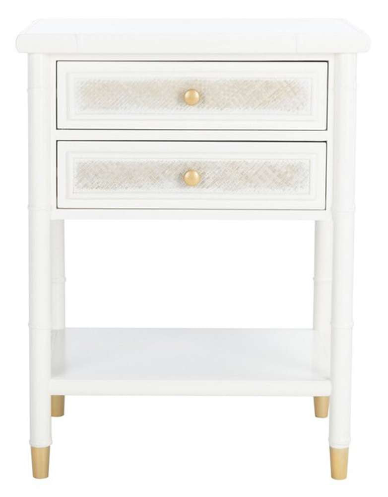 Safavieh - Ahab 2 Drw 1 Shlf Accent Table - White - Gold - ACC6606B veiw 1