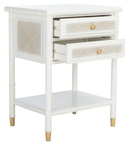 Safavieh - Ahab 2 Drw 1 Shlf Accent Table - White - Gold - ACC6606B veiw 4