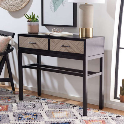 Safavieh - Ajana 2 Drw Console Table - Black - Greige - CNS5709B veiw 2
