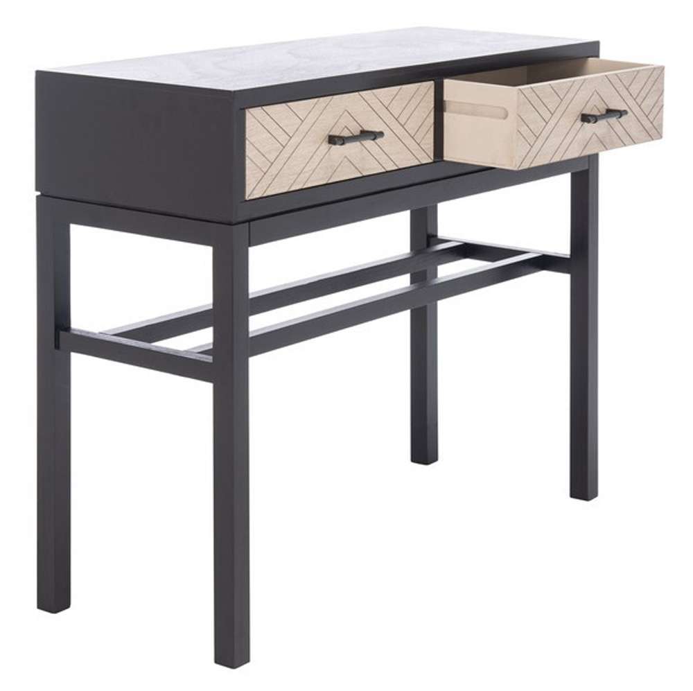Safavieh - Ajana 2 Drw Console Table - Black - Greige - CNS5709B veiw 4