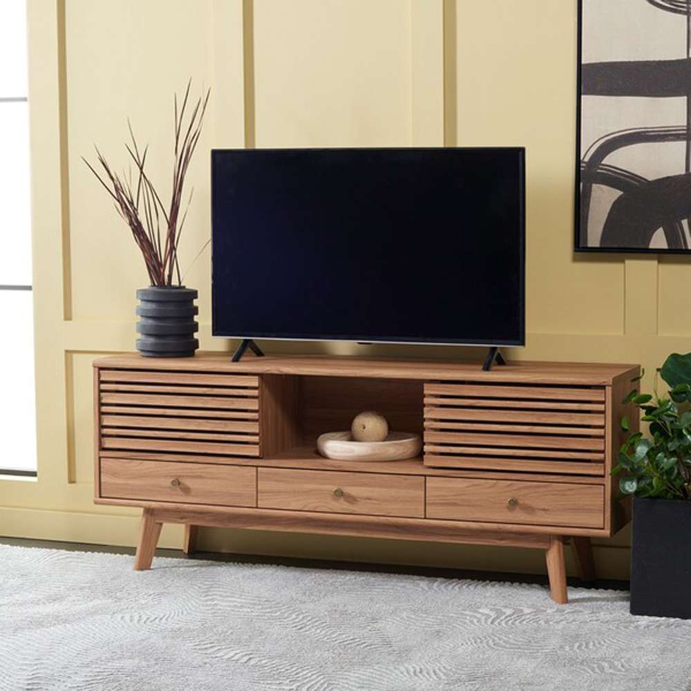 Safavieh - Alatar 3Drw 1Shelf Media Stand - Oak - MED9613D veiw 3
