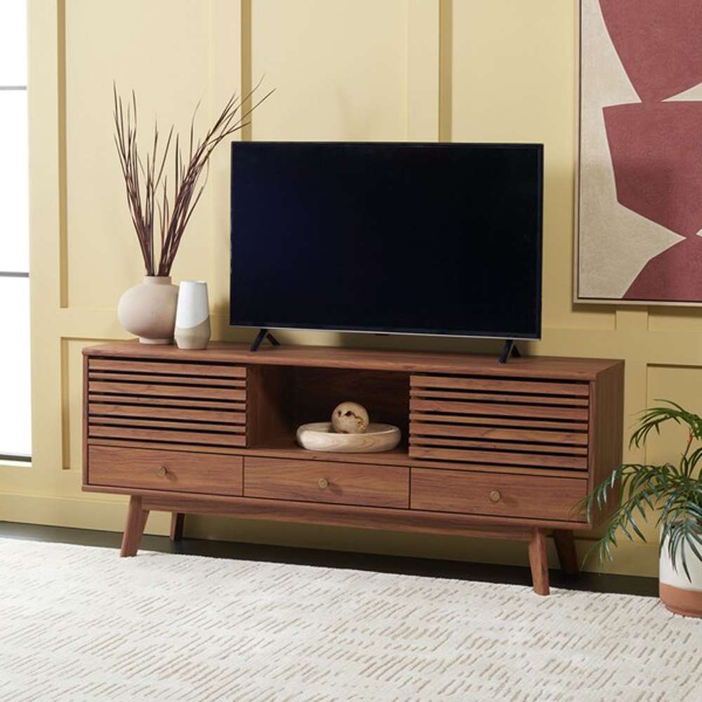 Safavieh - Alatar 3Drw 1Shelf Media Stand - Walnut - MED9613A veiw 3
