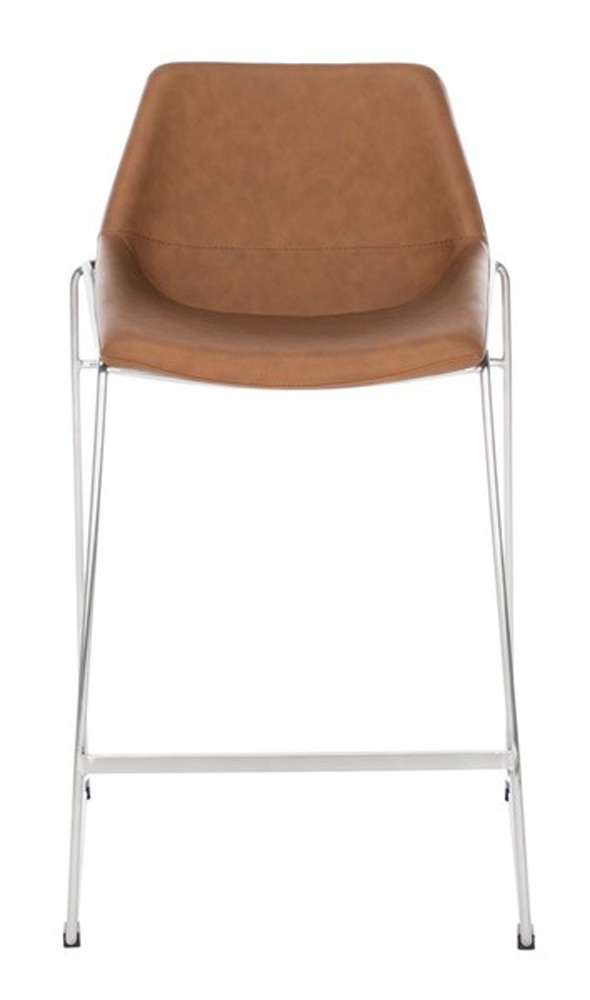 Safavieh - Alexis Midcentury Counterstool - Cognac - Silver - BST3000C veiw 1