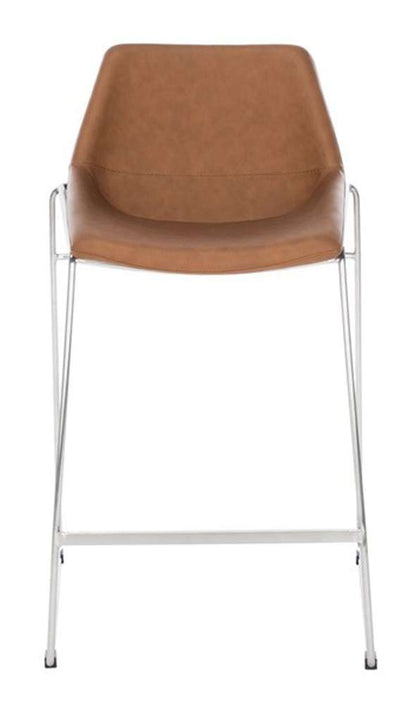 Safavieh - Alexis Midcentury Counterstool - Cognac - Silver - BST3000C veiw 1