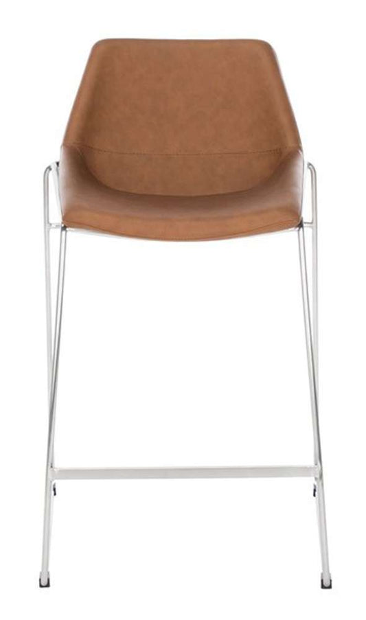 Safavieh - Alexis Midcentury Counterstool - Cognac - Silver - BST3000C veiw 1