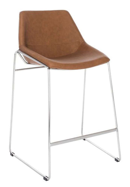 Safavieh - Alexis Midcentury Counterstool - Cognac - Silver - BST3000C veiw 3