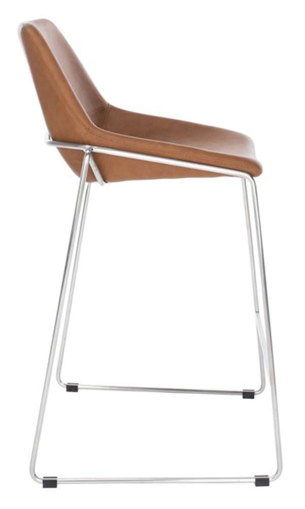 Safavieh - Alexis Midcentury Counterstool - Cognac - Silver - BST3000C veiw 4