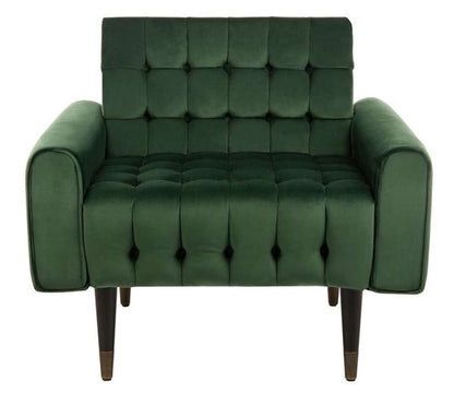 Safavieh - Amaris Tufted Accent Chair - Forest Green - Black - ACH4503D veiw 1