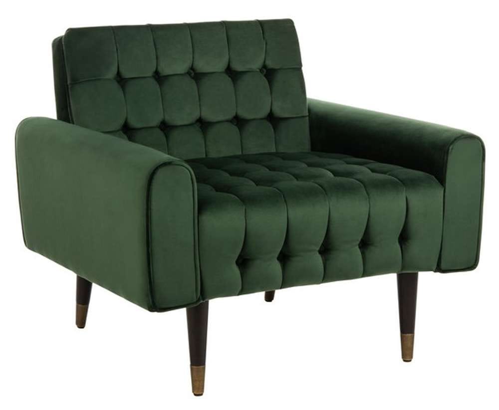 Safavieh - Amaris Tufted Accent Chair - Forest Green - Black - ACH4503D veiw 3